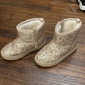 Cat & Jack Glittery Tan Kids Boots